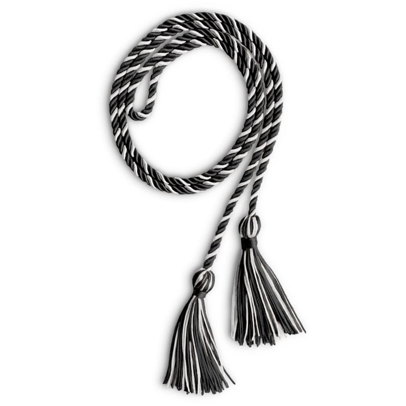 Endea Graduation Single Honor Cord Two-Color (Black/White) - Image 5